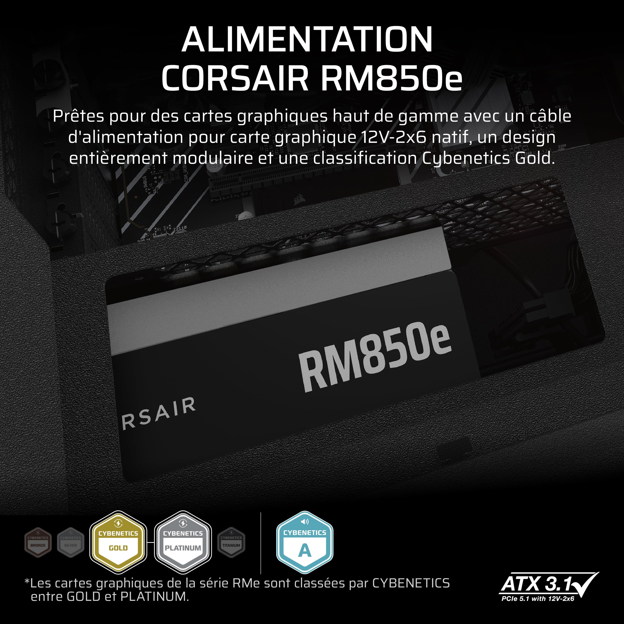 Alimentation Corsair RMe Series RM850e 850 W 24 broches ATX ATX Noir