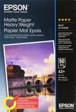 EPSON MATTE heavyweight  papier inkjet 167g/m2 A3+ 50 feuilles pack de 1