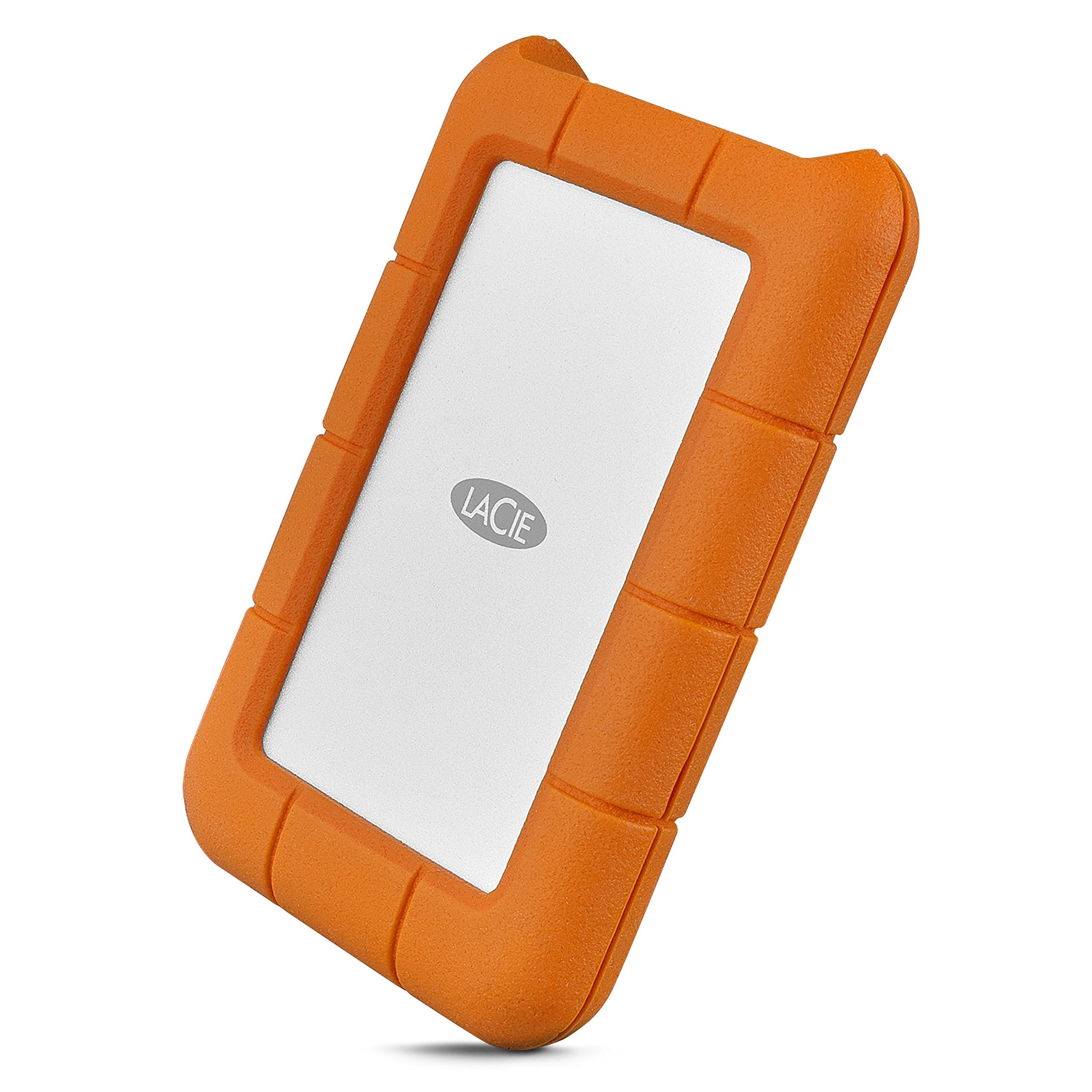 LACIE RUGGED 1To USB-C USB3.0 rÃ©sistant aux chutes. compressements et Ã  la pluie. utilisation tout terrain. orange