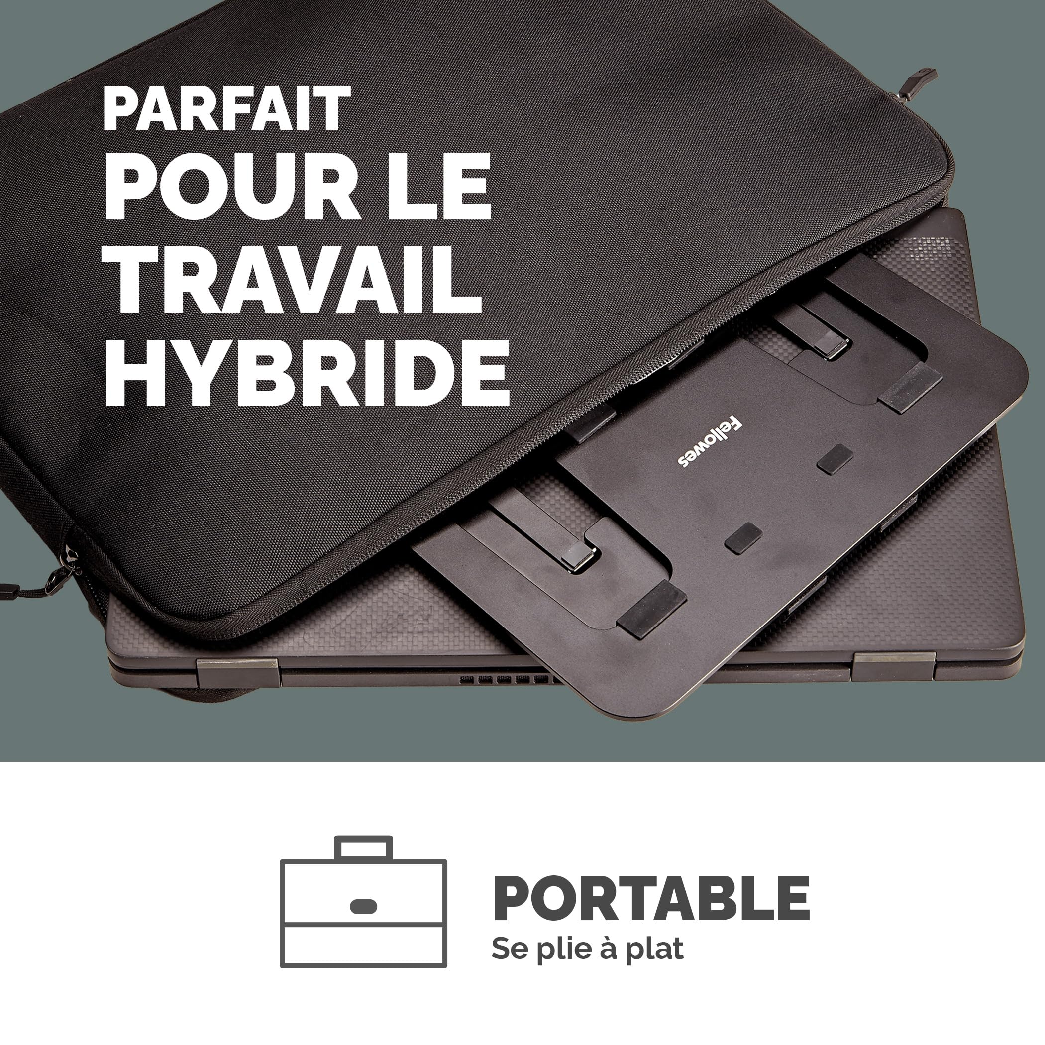 FELLOWES SUPPORT ORDINATEUR PORTABLE LAPTOP NOIR ALUMNIA