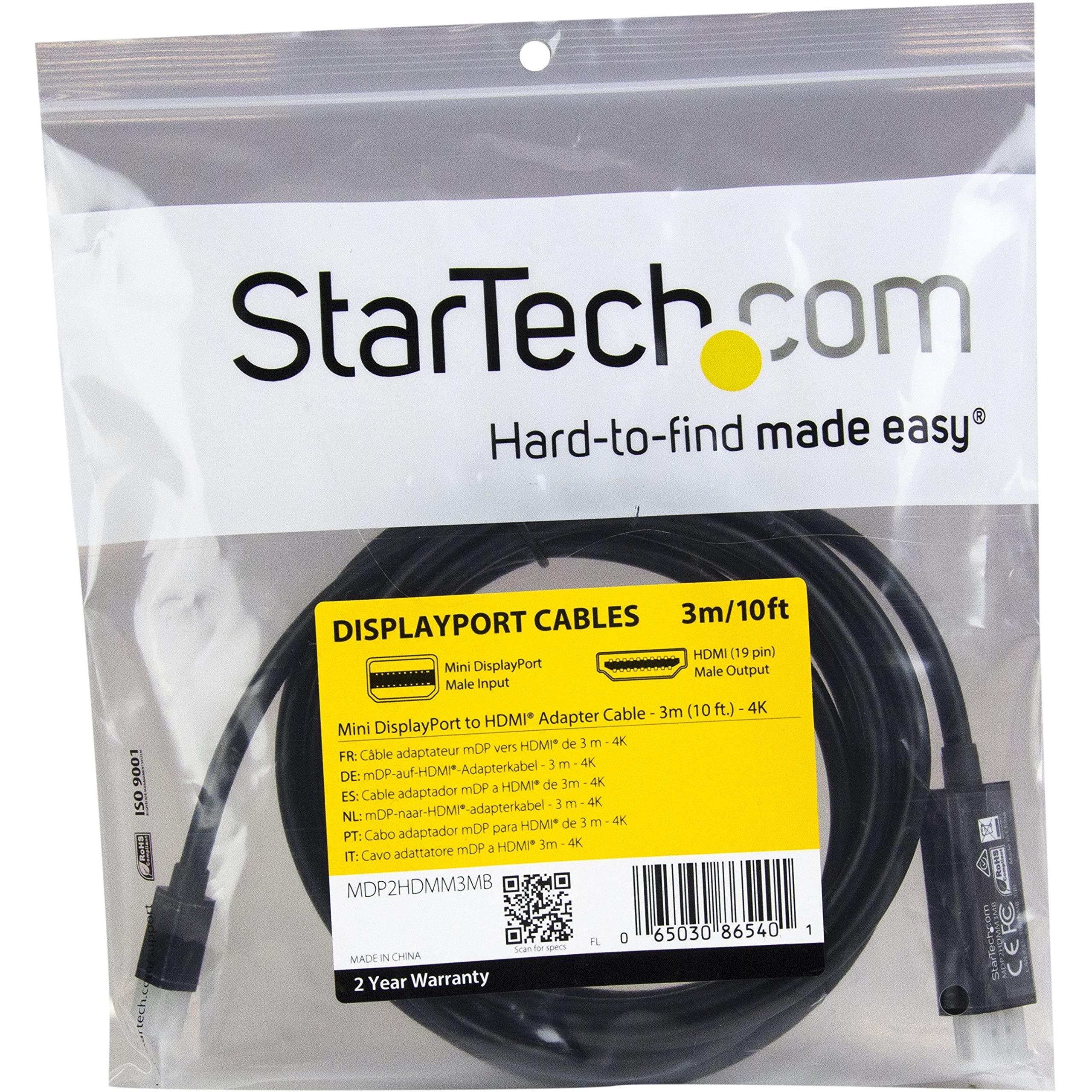 mDP to HDMI Adapter Cable - 3 m - 4K30