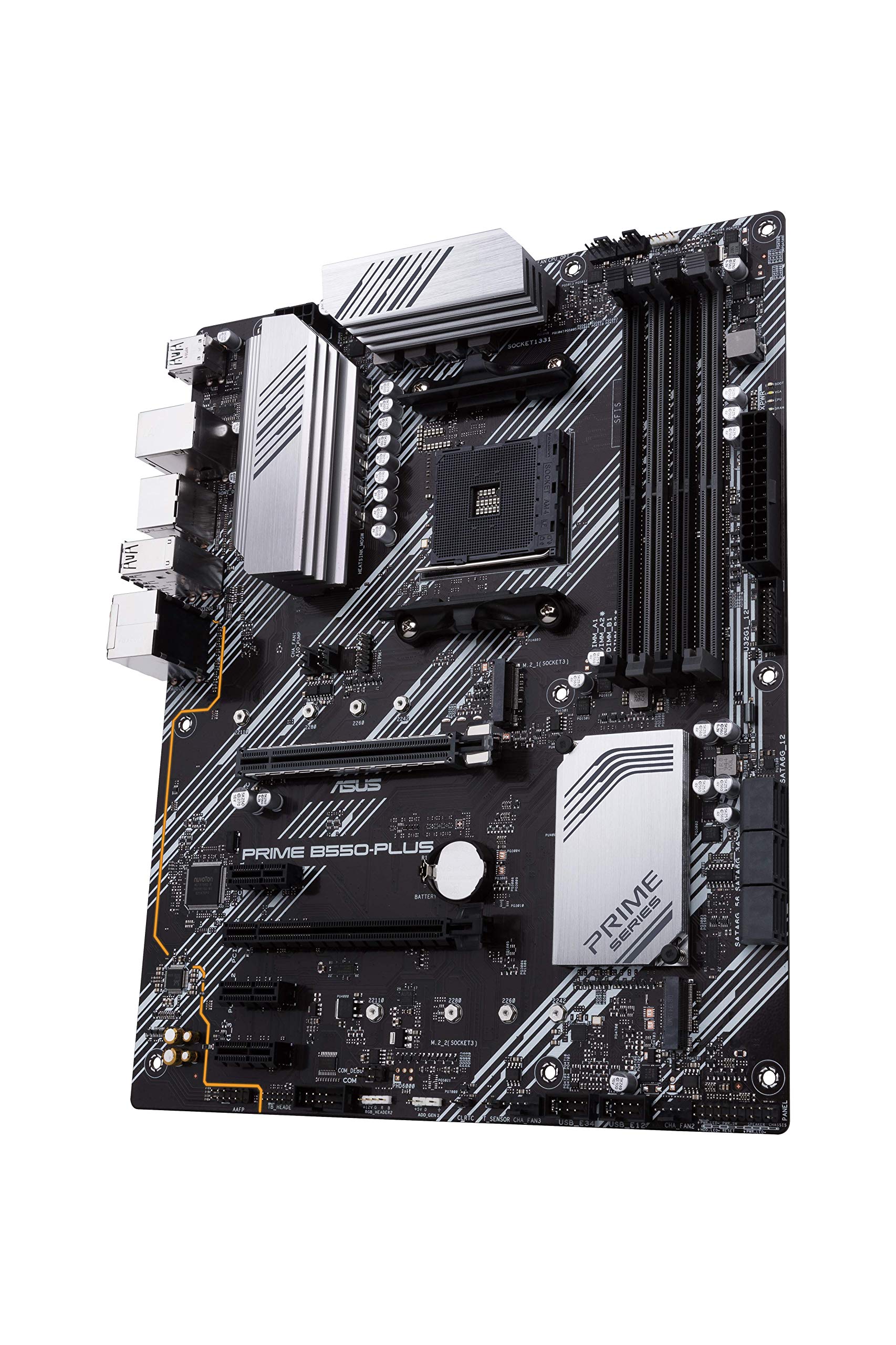 ASUS PRIME B550-PLUS AMD AM4 Socket ATX DDR4 3rd Gen AMD Ryzen Dual M.2 PCIe 4.0 1 Gb Ethernet USB 3.2 Gen 2 Type-A and Type-C