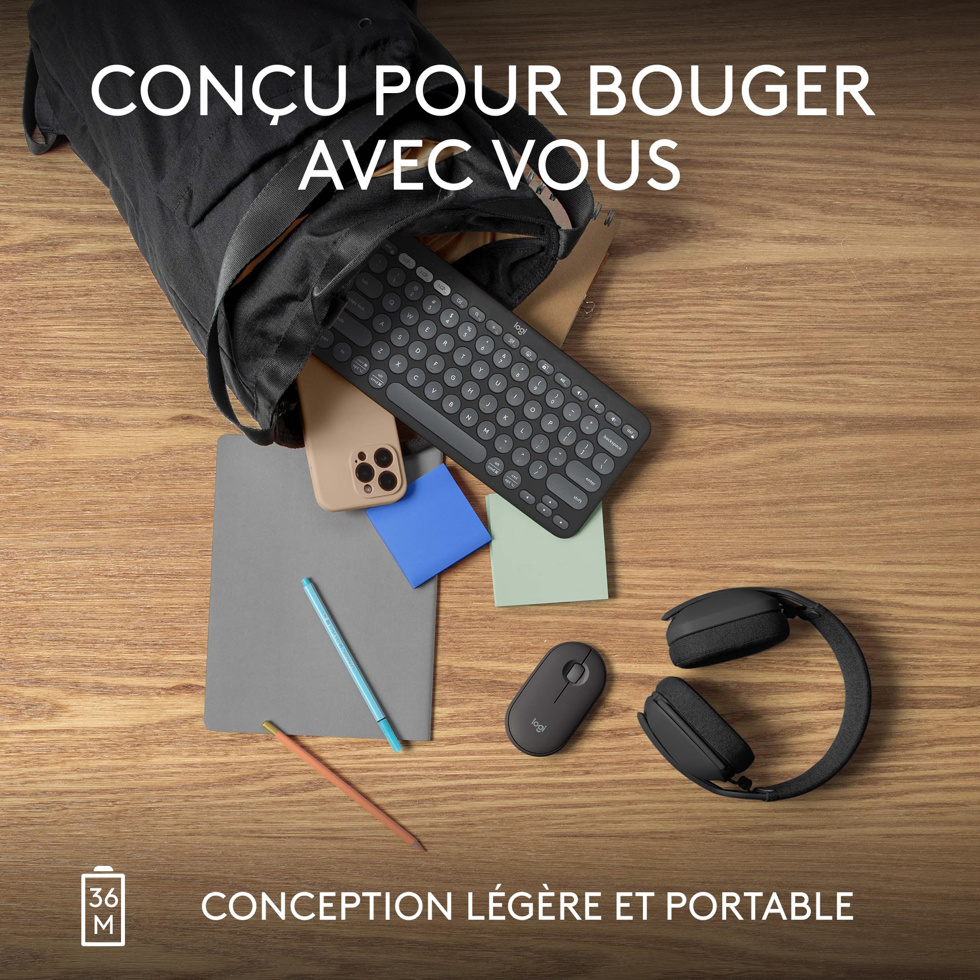 LOGITECH Pebble Keys 2 K380s - TONAL GRAPHITE - (FRA) - BT - N/A - CENTRAL-419 - UNIVERSAL