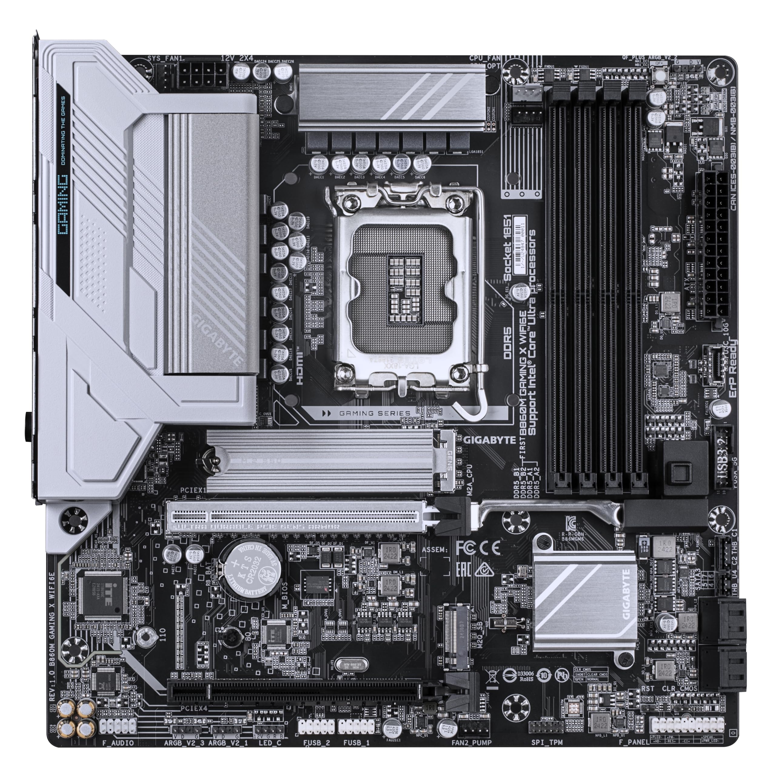 GIGABYTE B860M GAMING X WIFI6E carte mere Intel B860 LGA 1851 (Socket V1) micro ATX