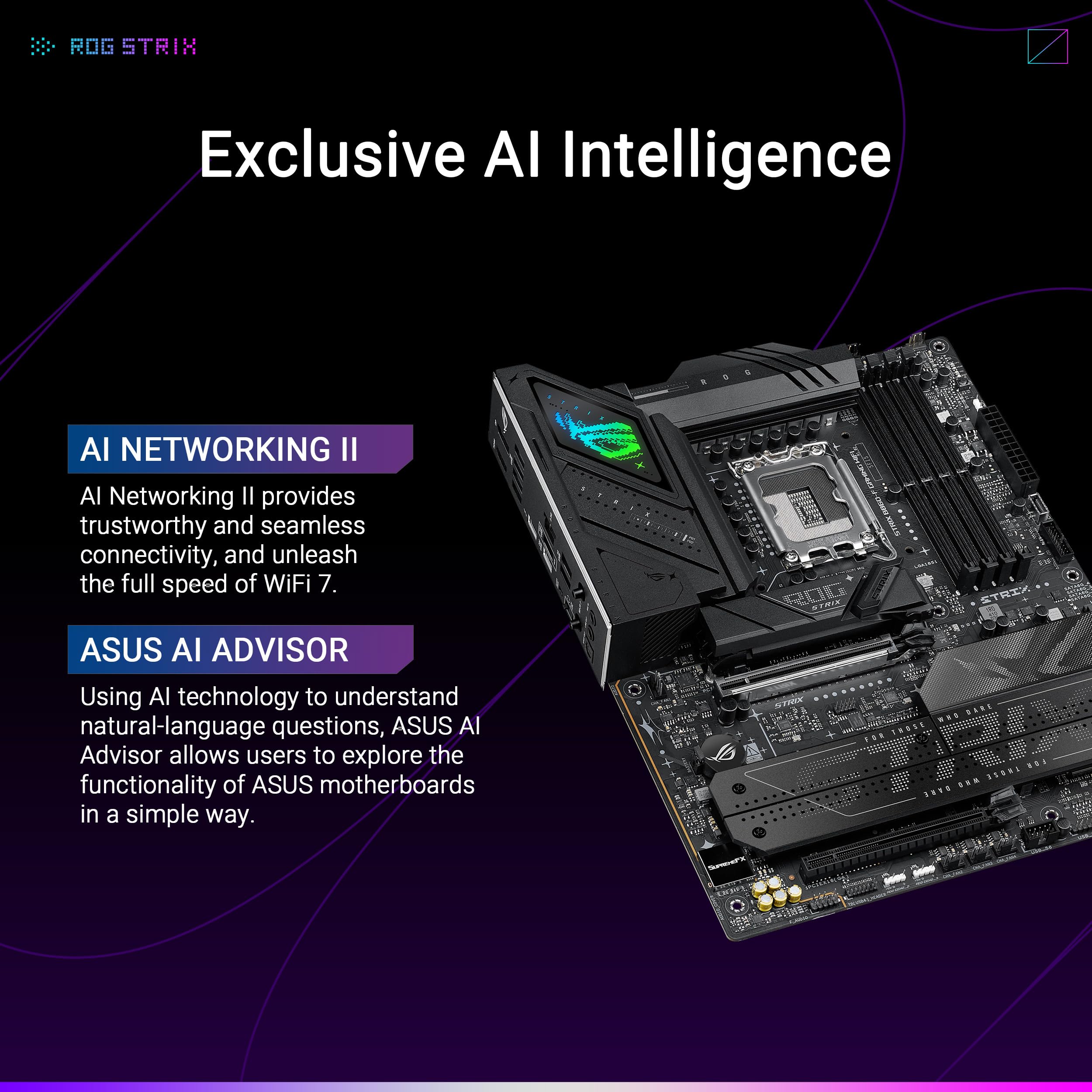 ASUS ROG STRIX B860-F GAMING WIFI LGA1851 DDR5 ATX MB 1xHDMI 1xDP 4xM.2 4xSATA