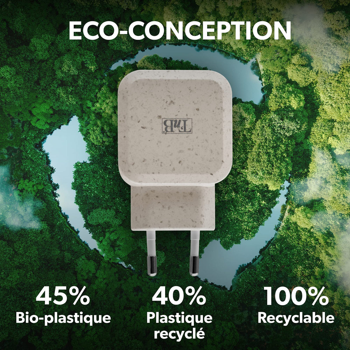 TNB USB Eco-friendly Wall Charger 2.4A Sand