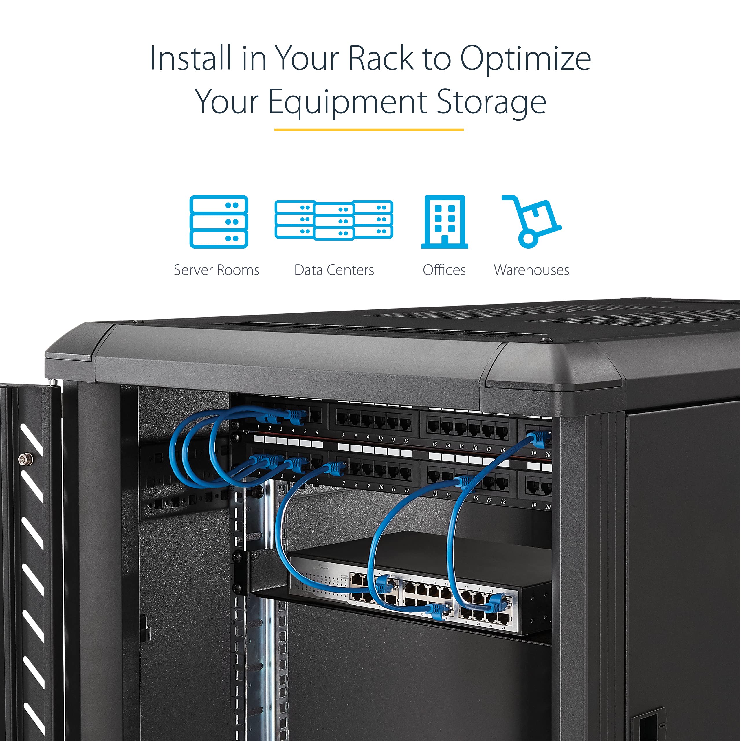 2U 22" Fixed Rack Mount Cantilever Shelf