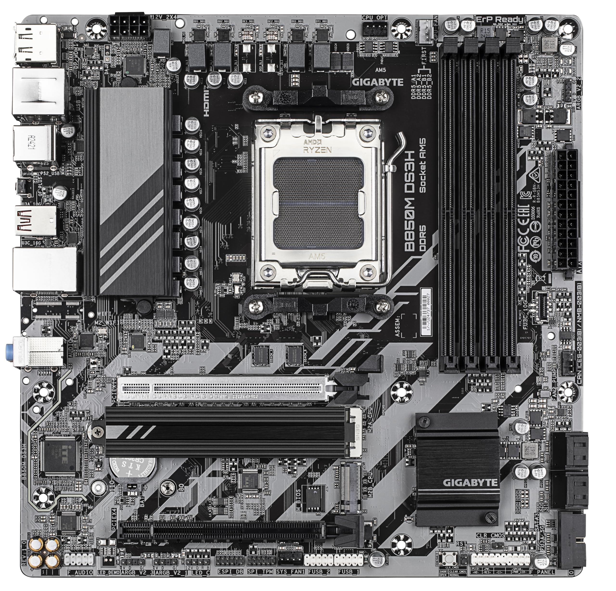 GIGABYTE B850M DS3H carte mere AMD B850 Emplacement AM5 micro ATX