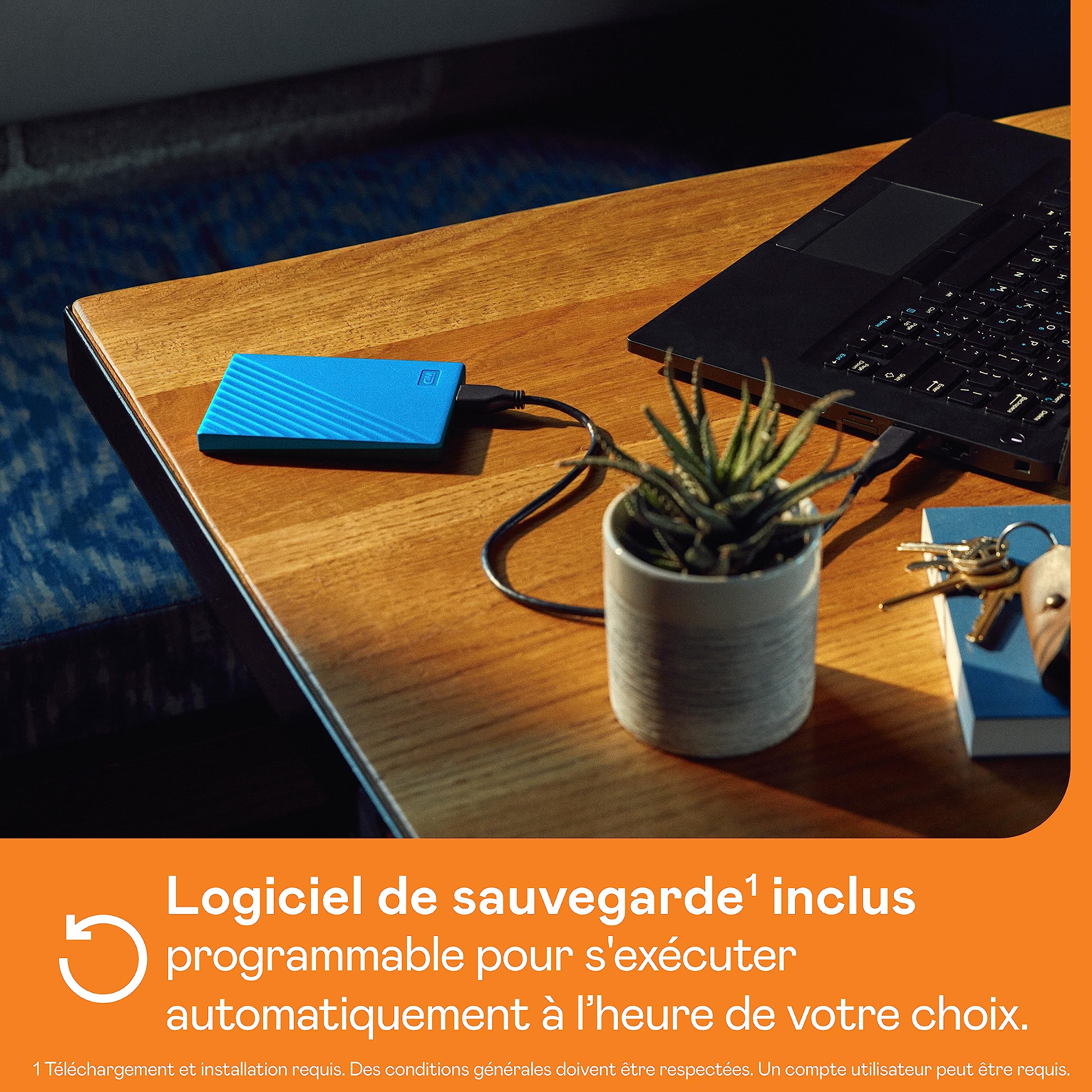 WD My Passport 4To portable HDD USB3.0 USB2.0 compatible Blue Retail