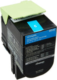 LEXMARK 802C cartouche de toner cyan faible capacité 1.000 pages pack de 1 retour program