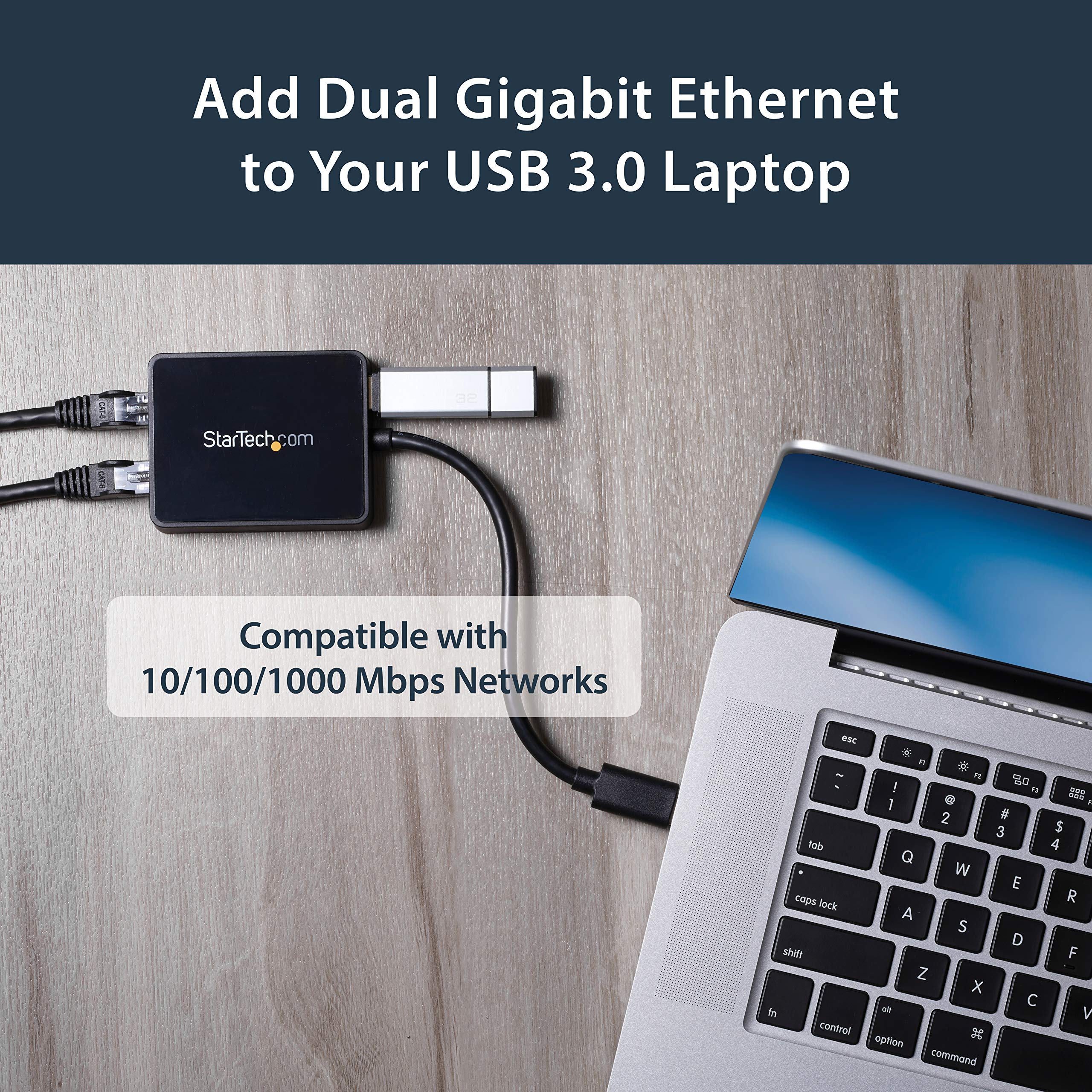 USB 3 Dual Port Gigabit Ethernet Adapter