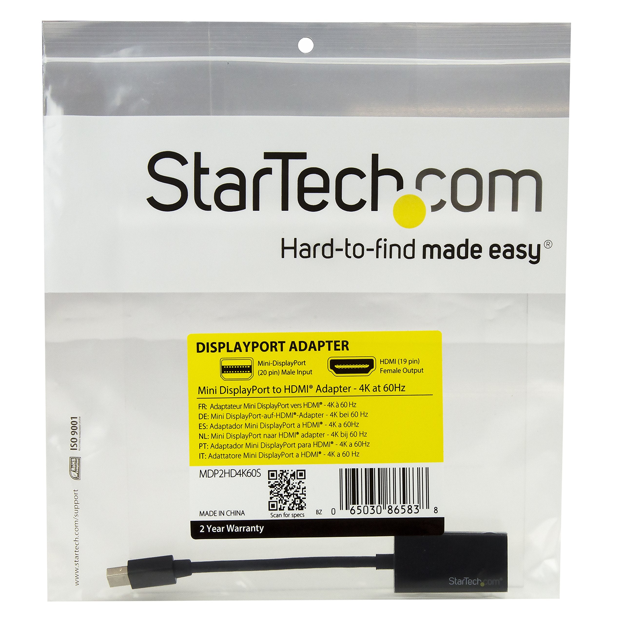 Mini DisplayPort to HDMI Adapter 4K 60Hz