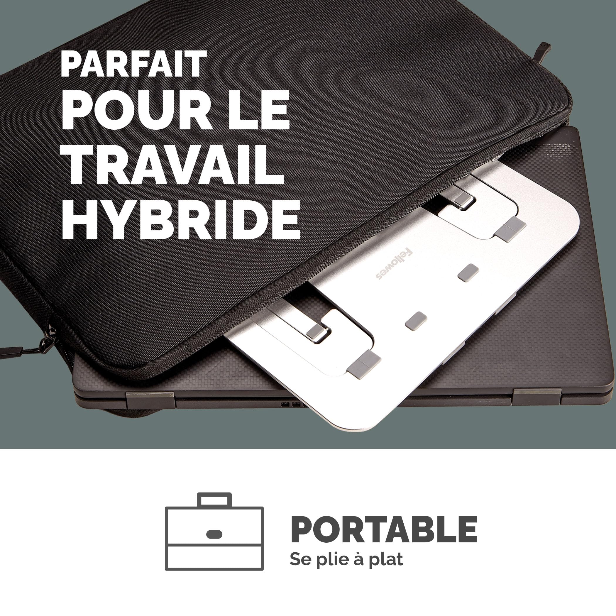 FELLOWES SUPPORT ORDINATEUR PORTABLE LAPTOP ARGENT ALUMNIA