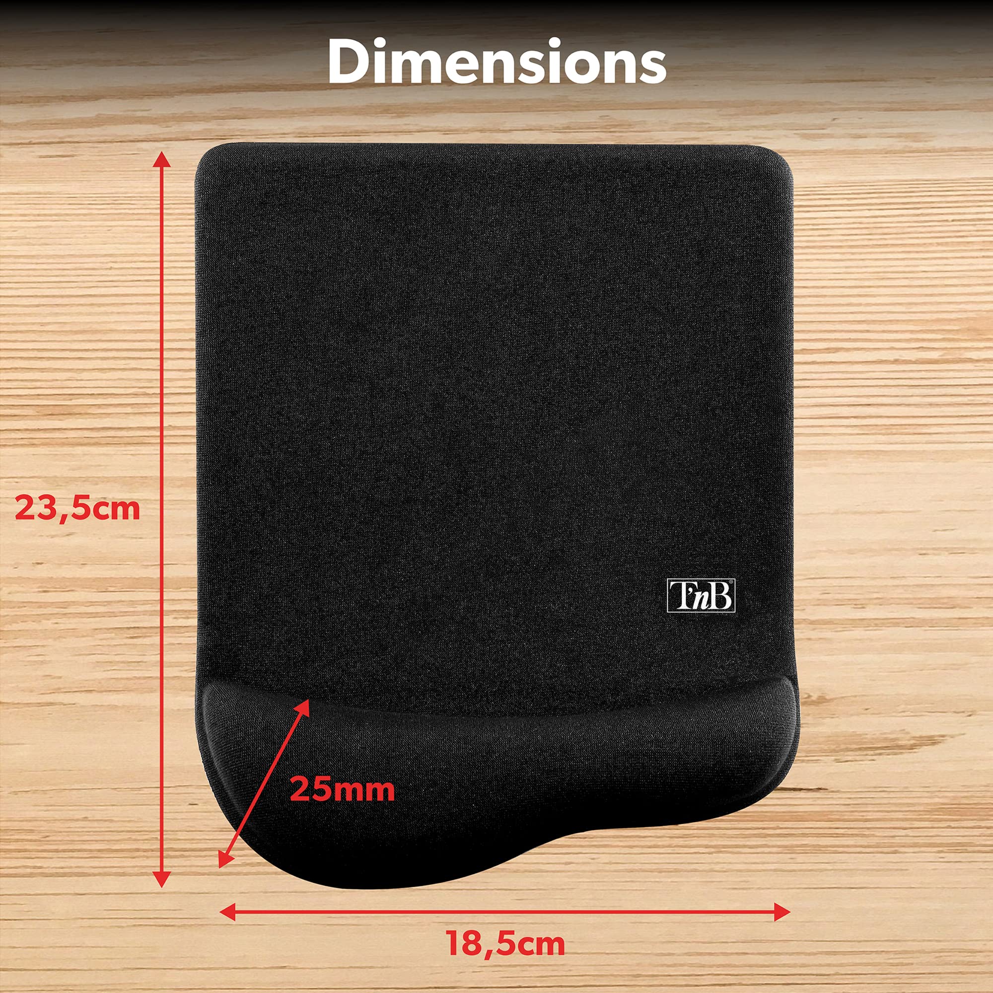 TNB ERGO-DESIGN Gel System Mouse Pad With Wrist Rest Conforms To The Shape Of The Wrist And The Palm Of The Hand