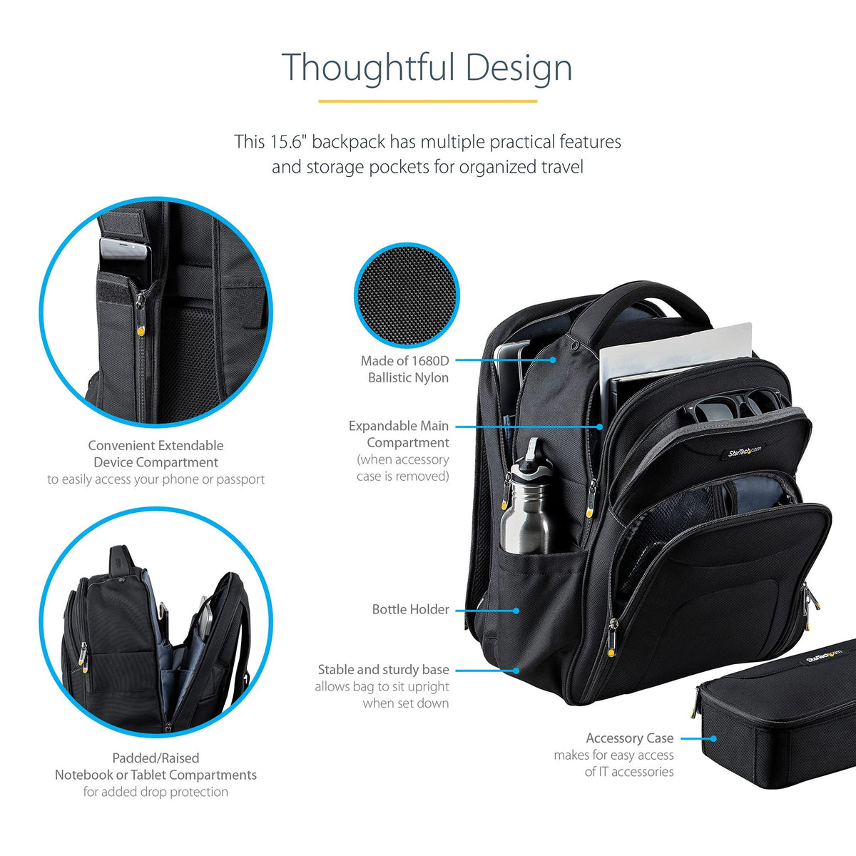 17.3in Laptop Backpack w/Accessory Case