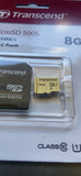 TRANSCEND Carte micro SDHC UHS I 500S Class 10 8 Go adaptateur SD inclus
