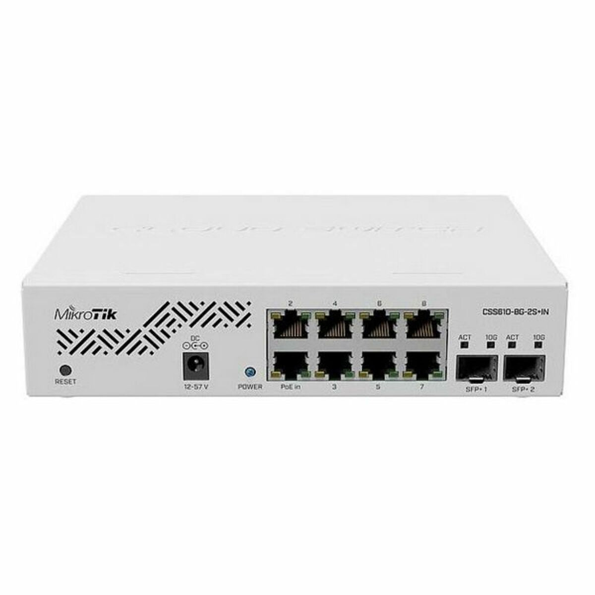 Mikrotik CSS610-8G-2S+IN commutateur Ethernet Gigabit (10/100/1000) avec prise en charge PoE in (pas de prise en charge PoE out) Blanc