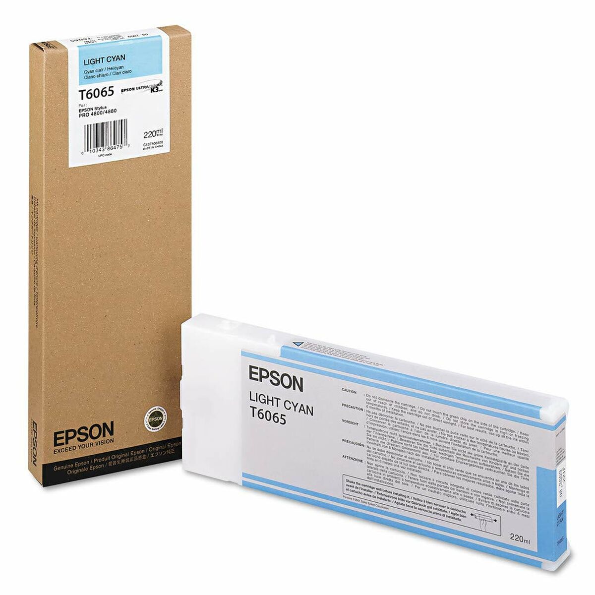 EPSON T6065 cartouche dencre cyan clair capacité standard 220ml pack de 1