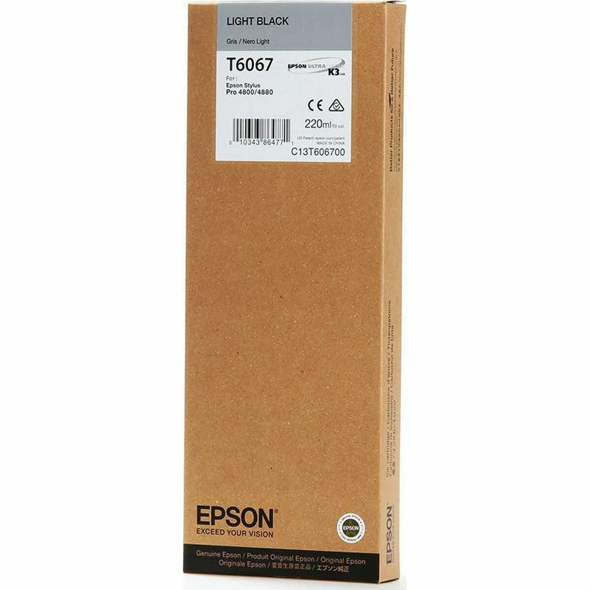 EPSON 5LB T6067 ink cartridge light black standard capacity 220ml 1-pack