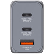 GNC-65 GaN Charger 3 Port 65W USB A/C E