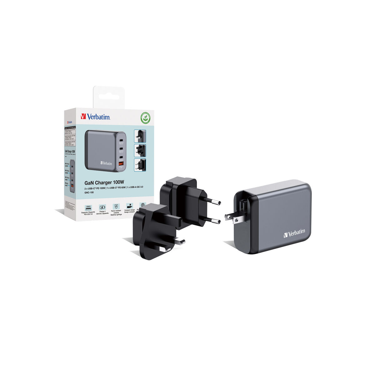GNC-100 GaN Charger 4 Port 100W USB A/C