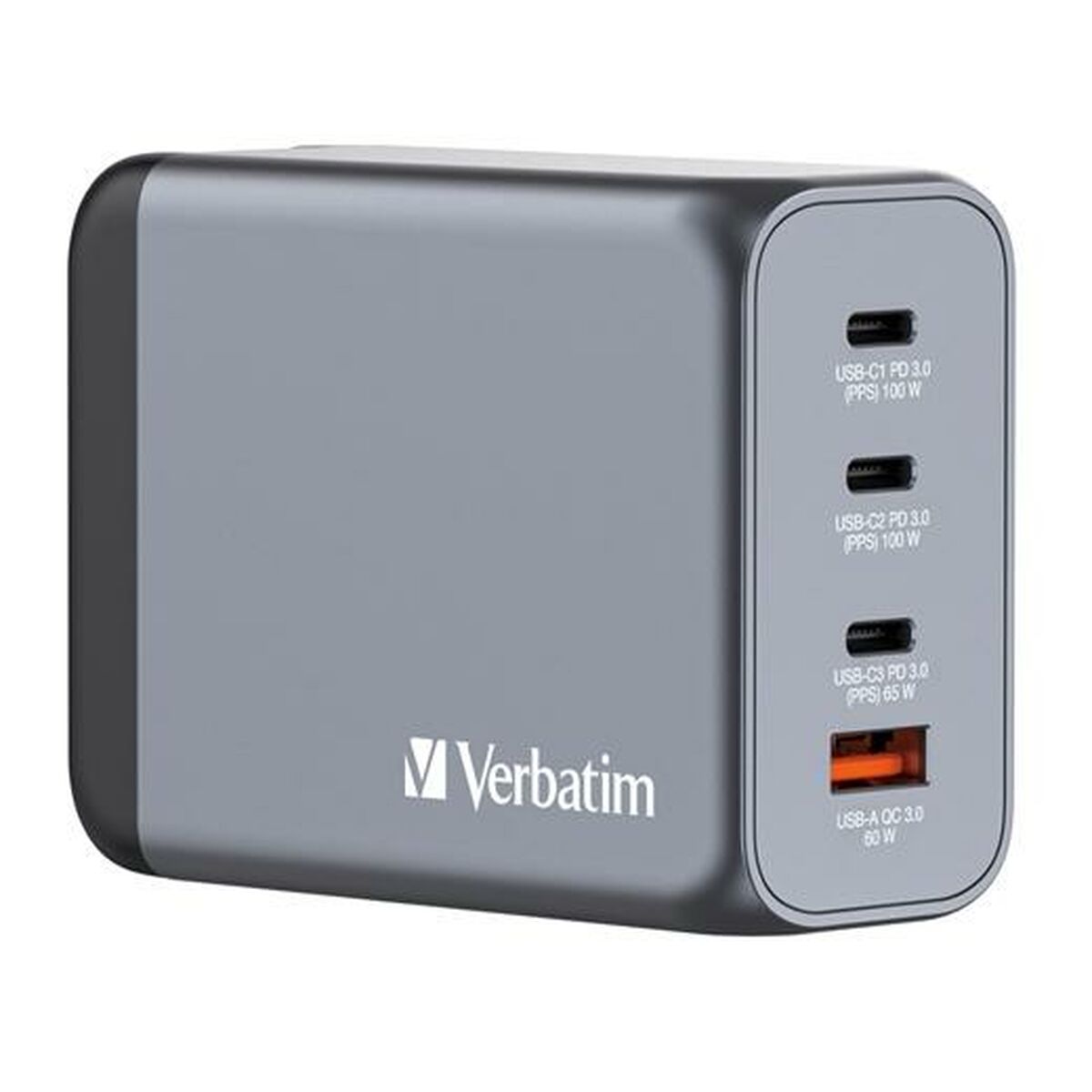 VERBATIM GNC-200 GAN CHARGER 4 PORT 200W USB A/C EU/UK/US WCF (P)
