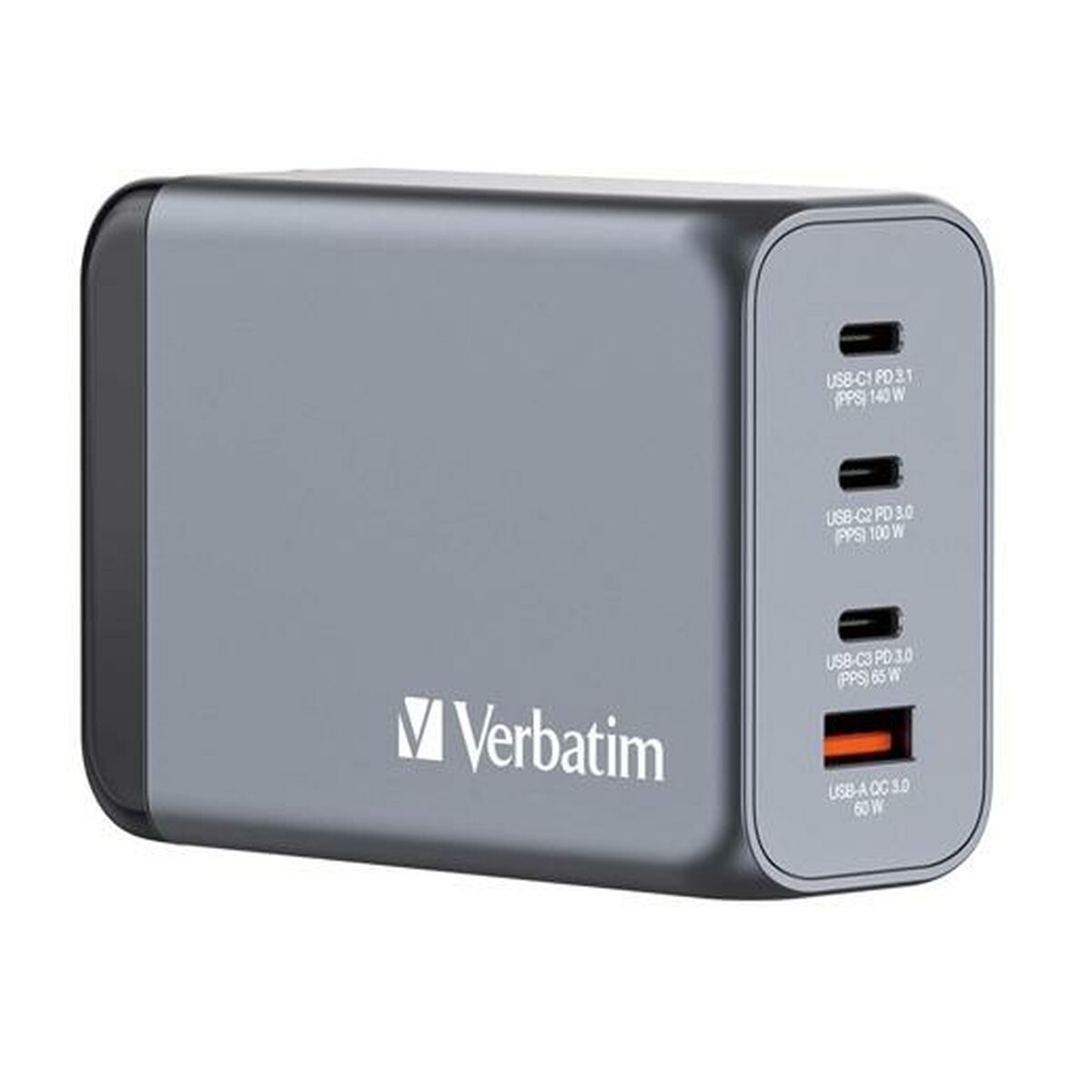 VERBATIM GNC-240 GAN CHARGER 4 PORT 240W USB A/C EU/UK/US WCF (P)