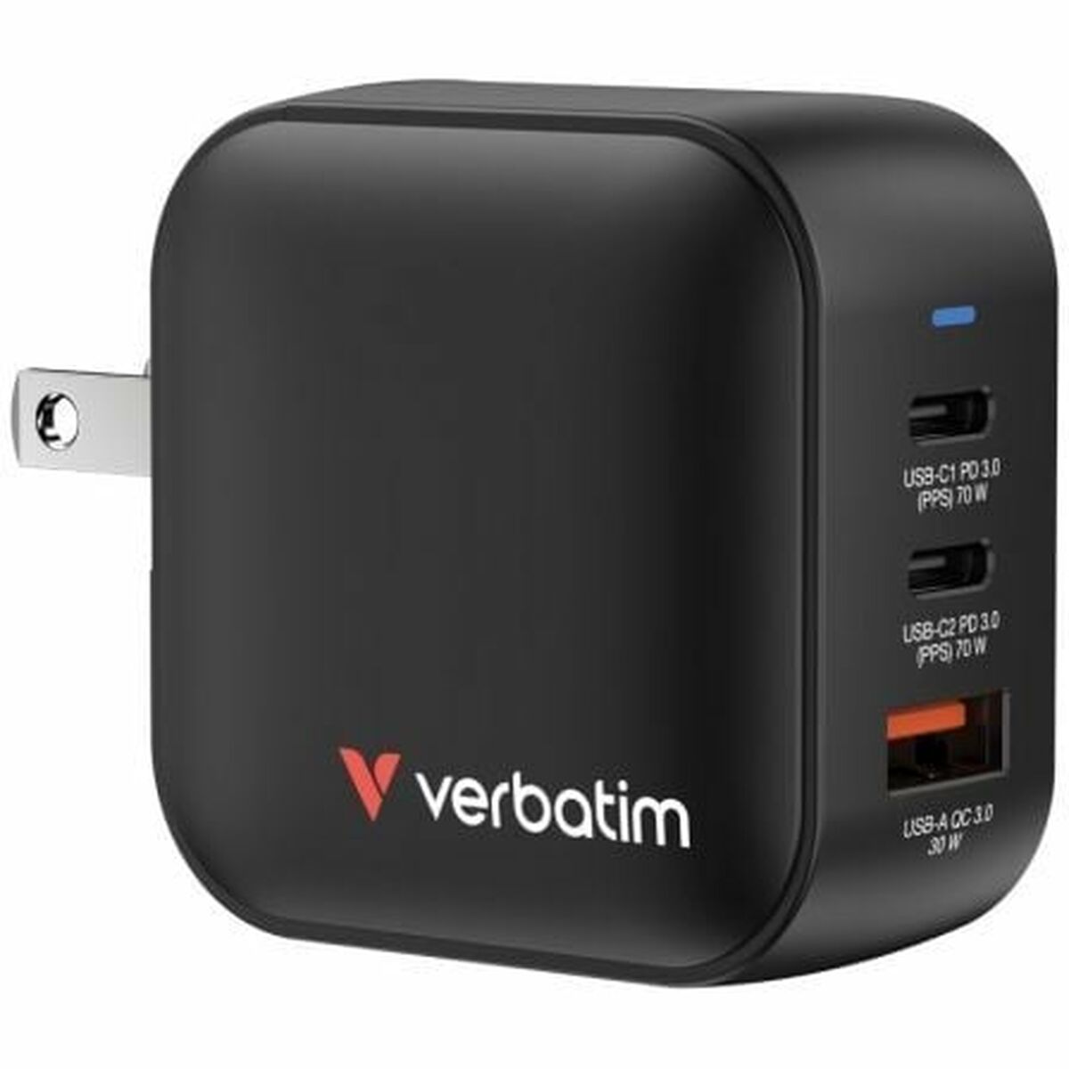 VERBATIM MINI GAN CHARGER 70W 3 PORT US/EU/UK ADP WCF (P)