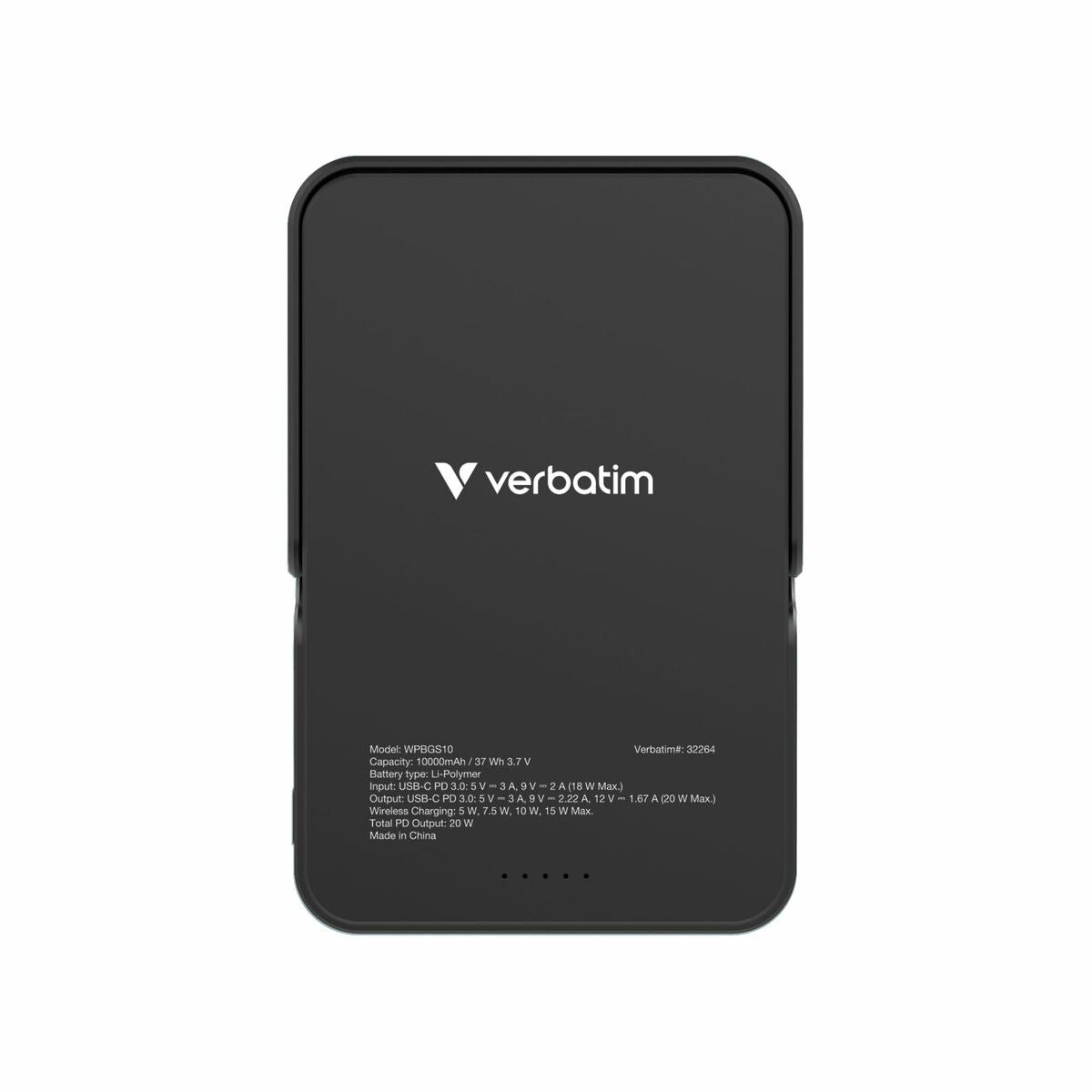 VERBATIM CHARGE N GO POWER BANK WITH STAND MAGNETIC WIRELESS 10000MAH - BLACK WCF (P)