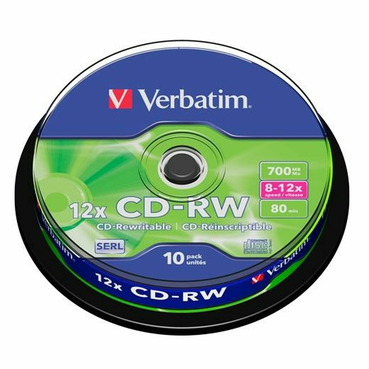 CD-RW/700MB 80Min 10x Speed Cake10pk