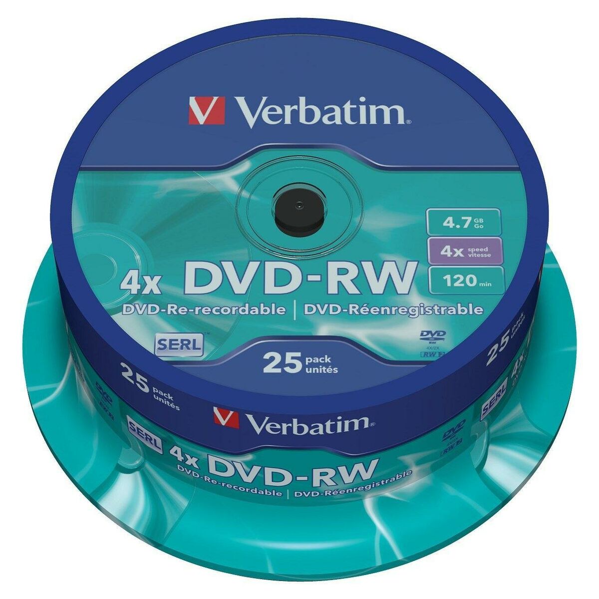 DVD-RW Serl 4X4.7GB silver/25 spindle