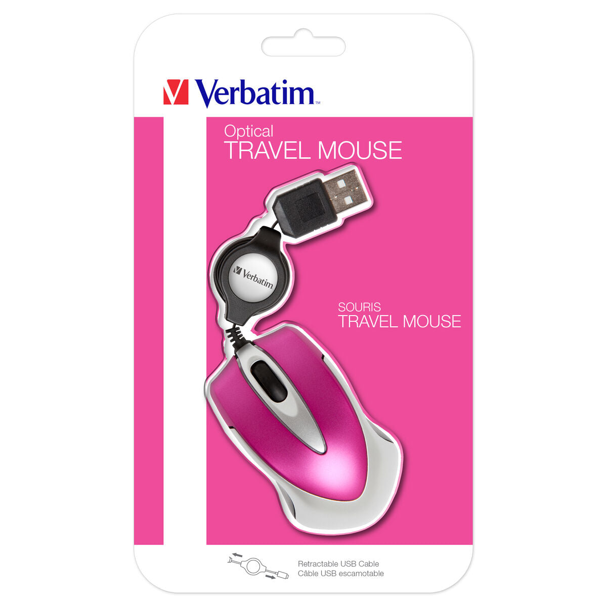 GO MINI OPTICAL TRAVEL MOUSE HOT PINK