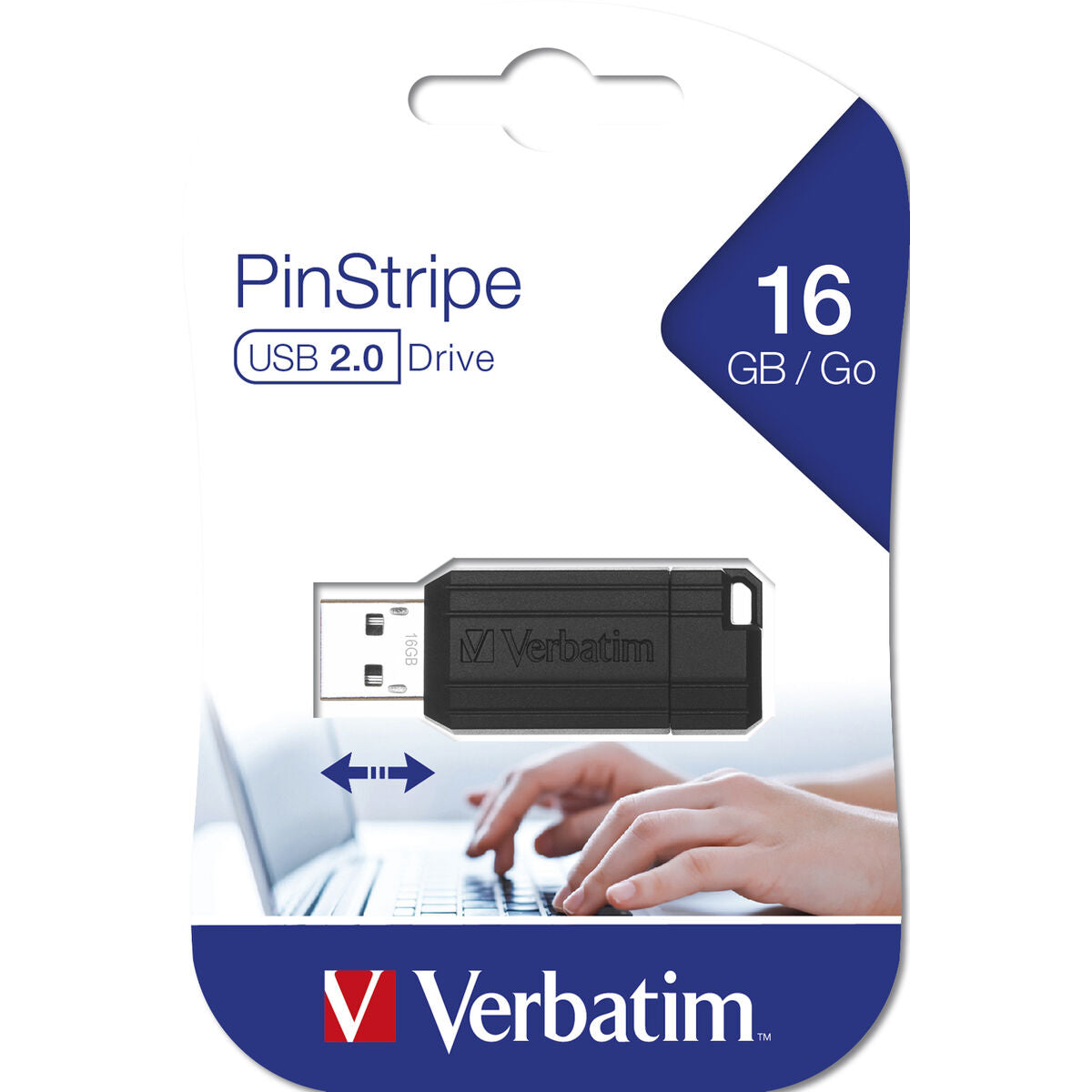 USB Memory/16GB Pinstripe Black