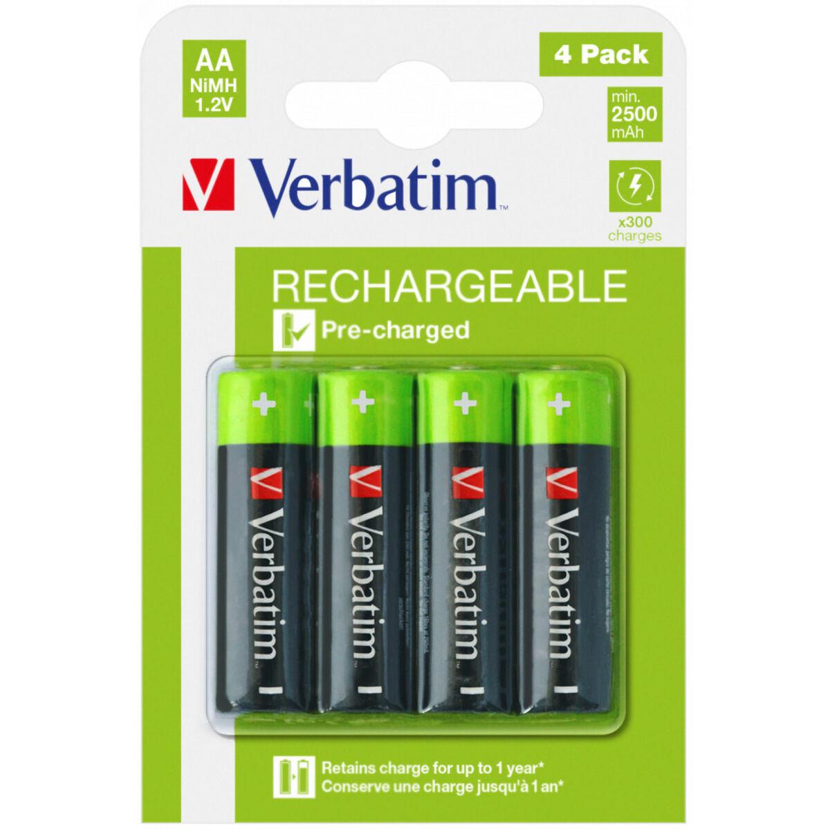 RECHARGEABLE BATTERY AA 4 PACK/HR6
