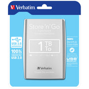 Ext. HDD 2.5" 1TB USB 3.0 Silver