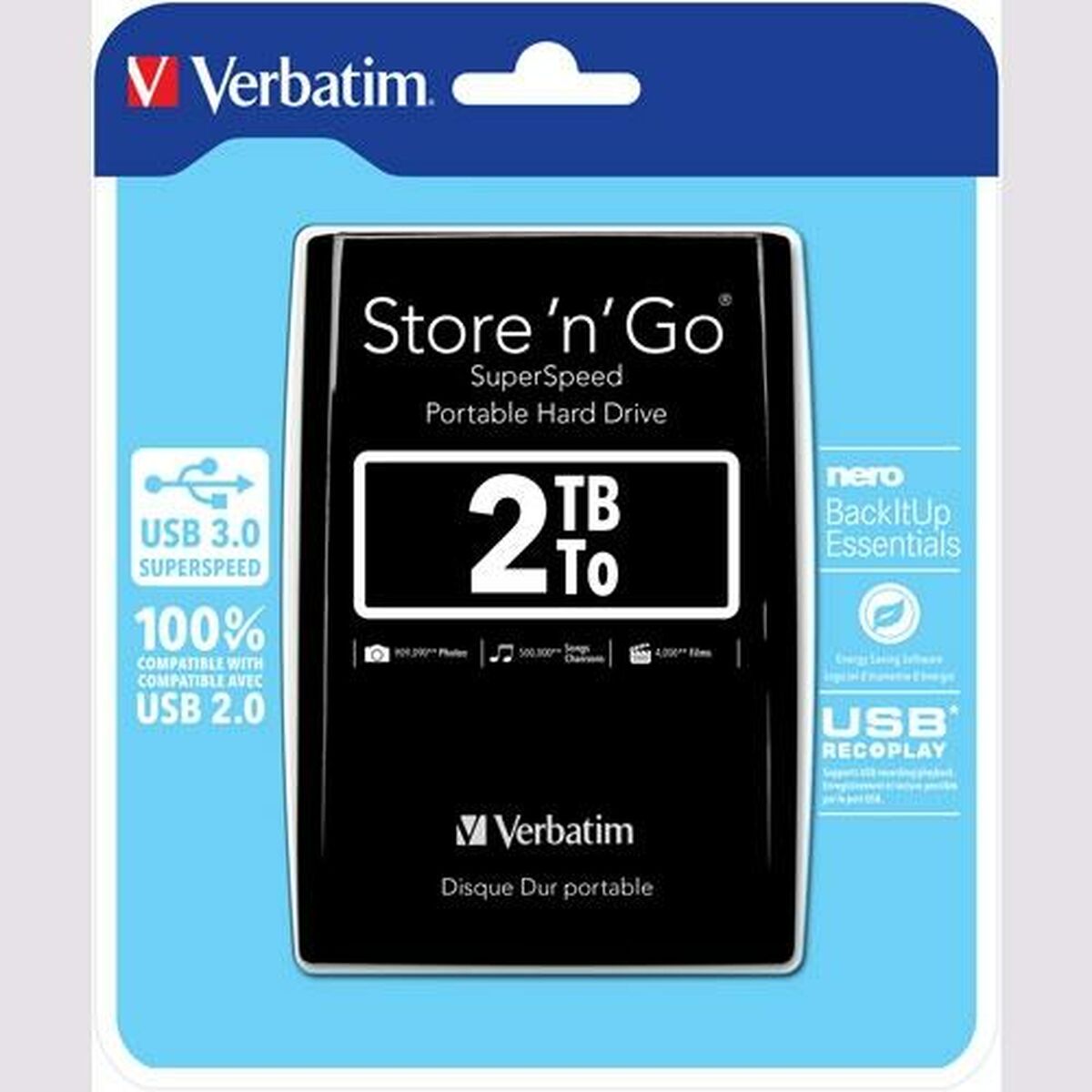 Verbatim ext HDD 2.5" 2TB USB 3.0 black