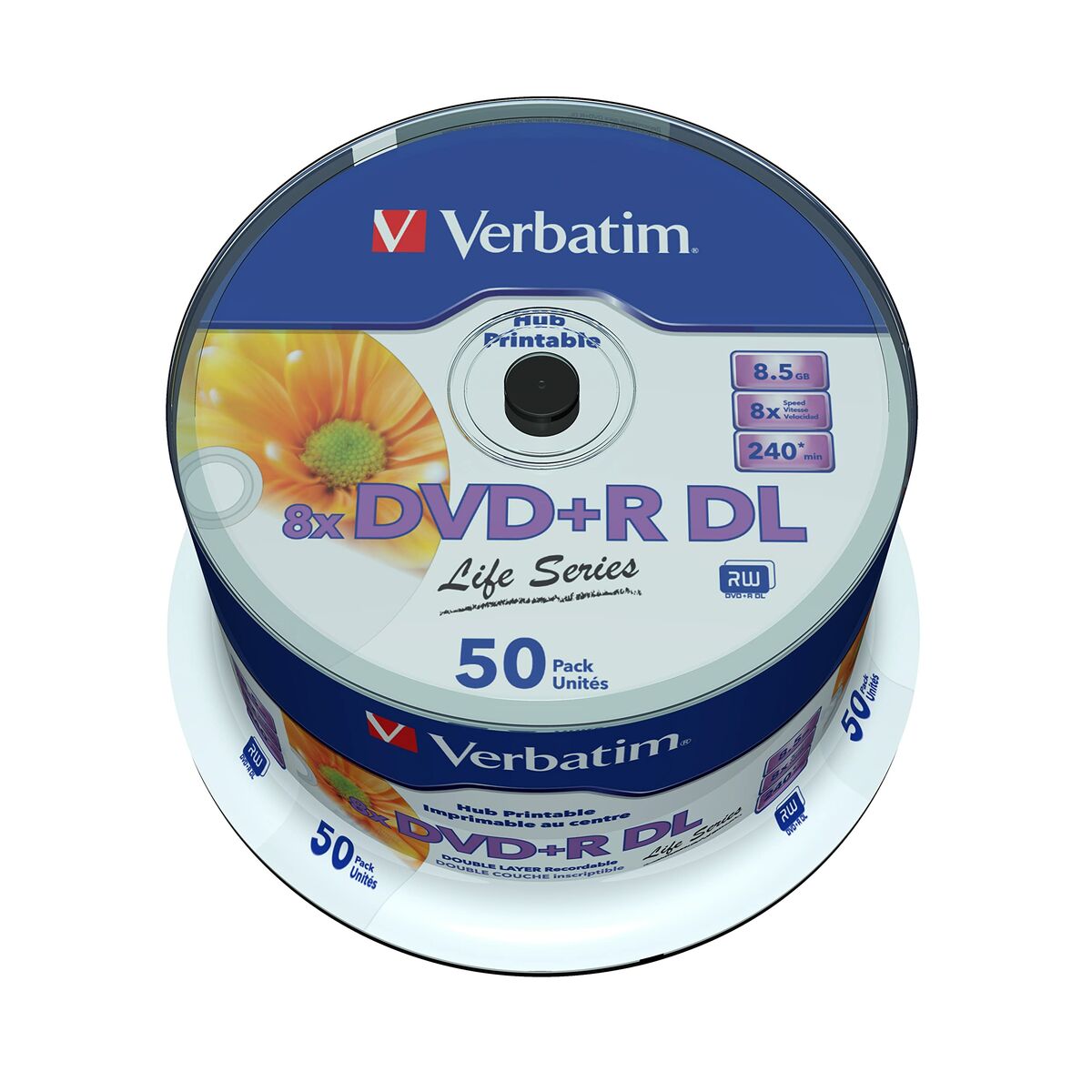 DVD+R DOUBLE LAYER 8.5GB 8X WIDE PRINTAB