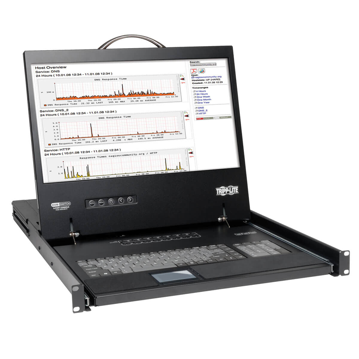 EATON TRIPPLITE 16-Port Rack Console VGA KVM Switch w/ 19 LCD 1U TAA KVM switch 16 x KVM ports 1 local user rack-mountable