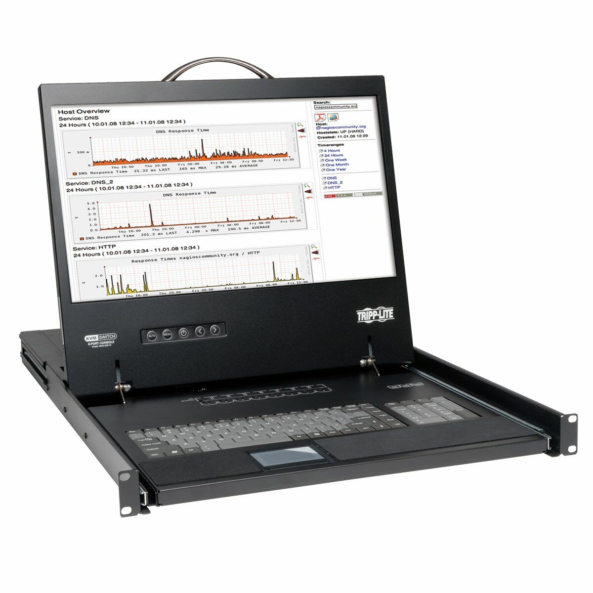 EATON TRIPPLITE 16-Port Rack Console VGA KVM Switch w/ 19 LCD 1U TAA KVM switch 16 x KVM ports 1 local user rack-mountable