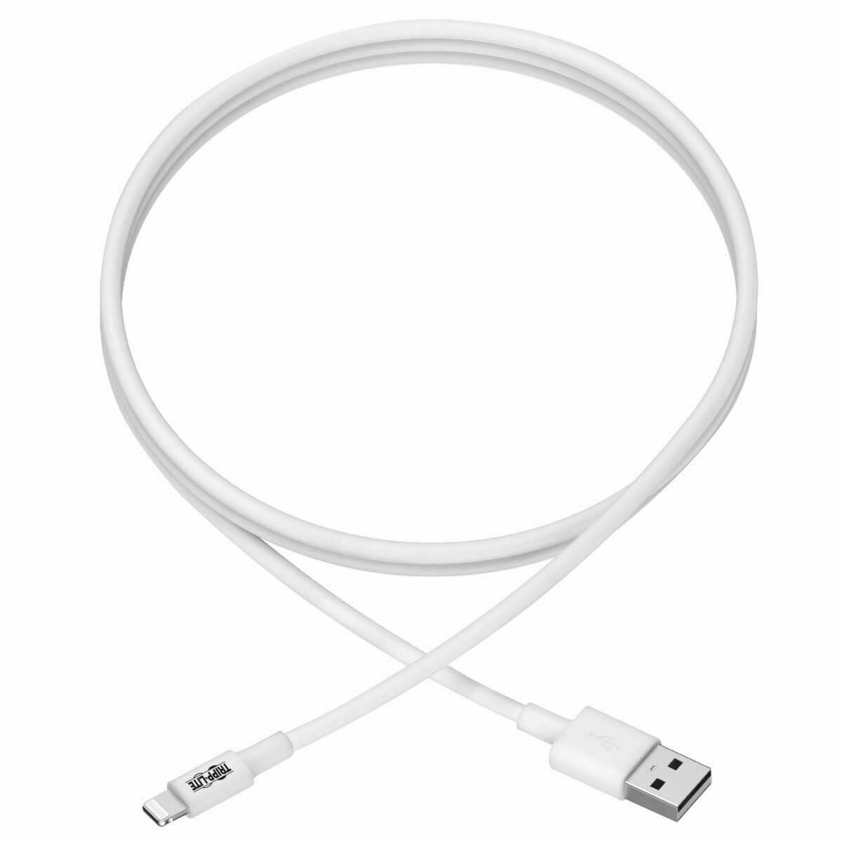 EATON TRIPPLITE USB-A to Lightning Sync/Charge Cable M/M MFi Certified White Data / power cable USB M to Lightning M 1m white