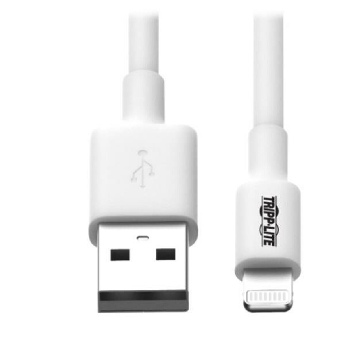 EATON TRIPPLITE USB-A to Lightning Sync/Charge Cable M/M MFi Certified White Data / power cable USB M to Lightning M 1m white