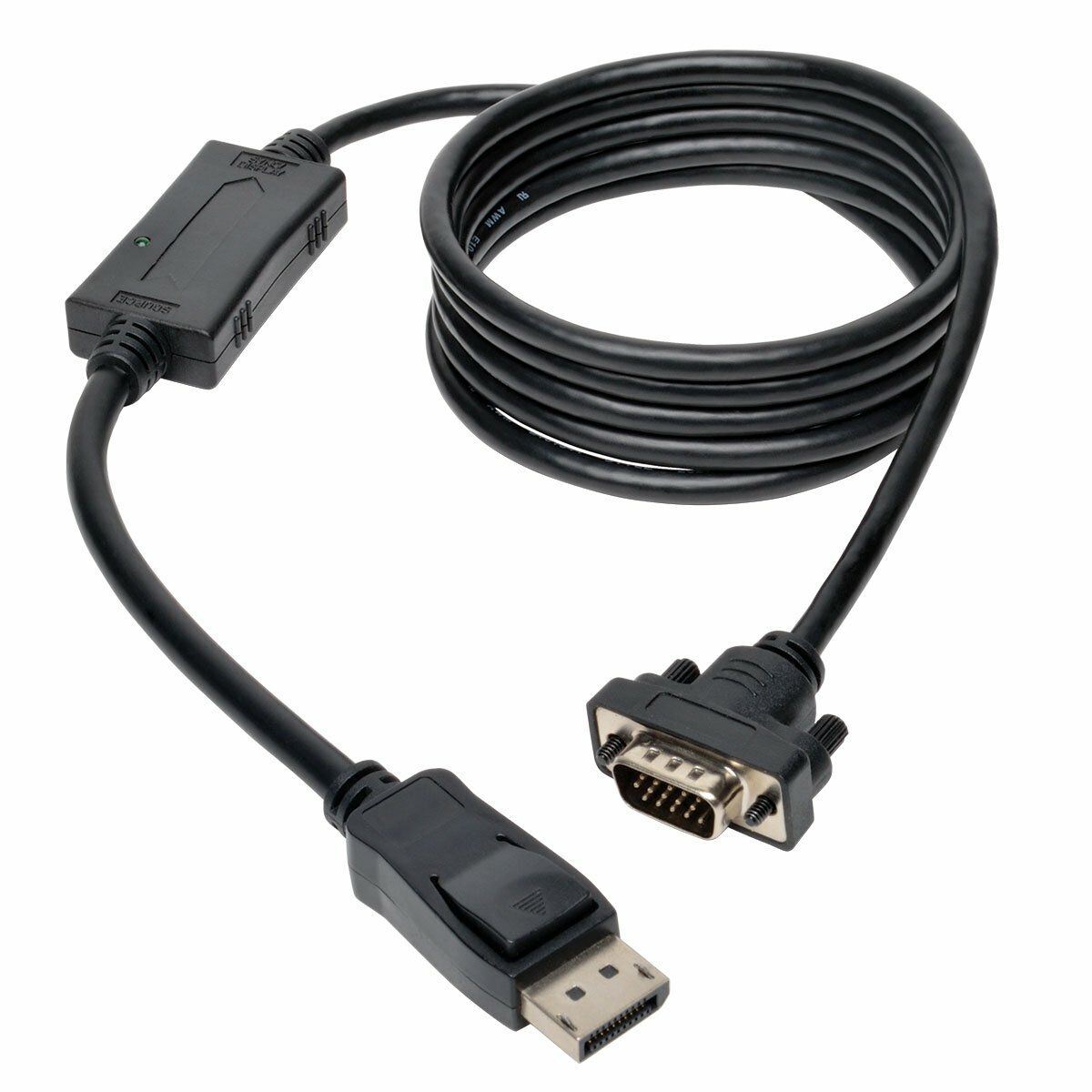 EATON TRIPPLITE DisplayPort 1.2 to VGA Active Adapter Cable DP with Latches to HD15 M/M 6ft. 1.8m