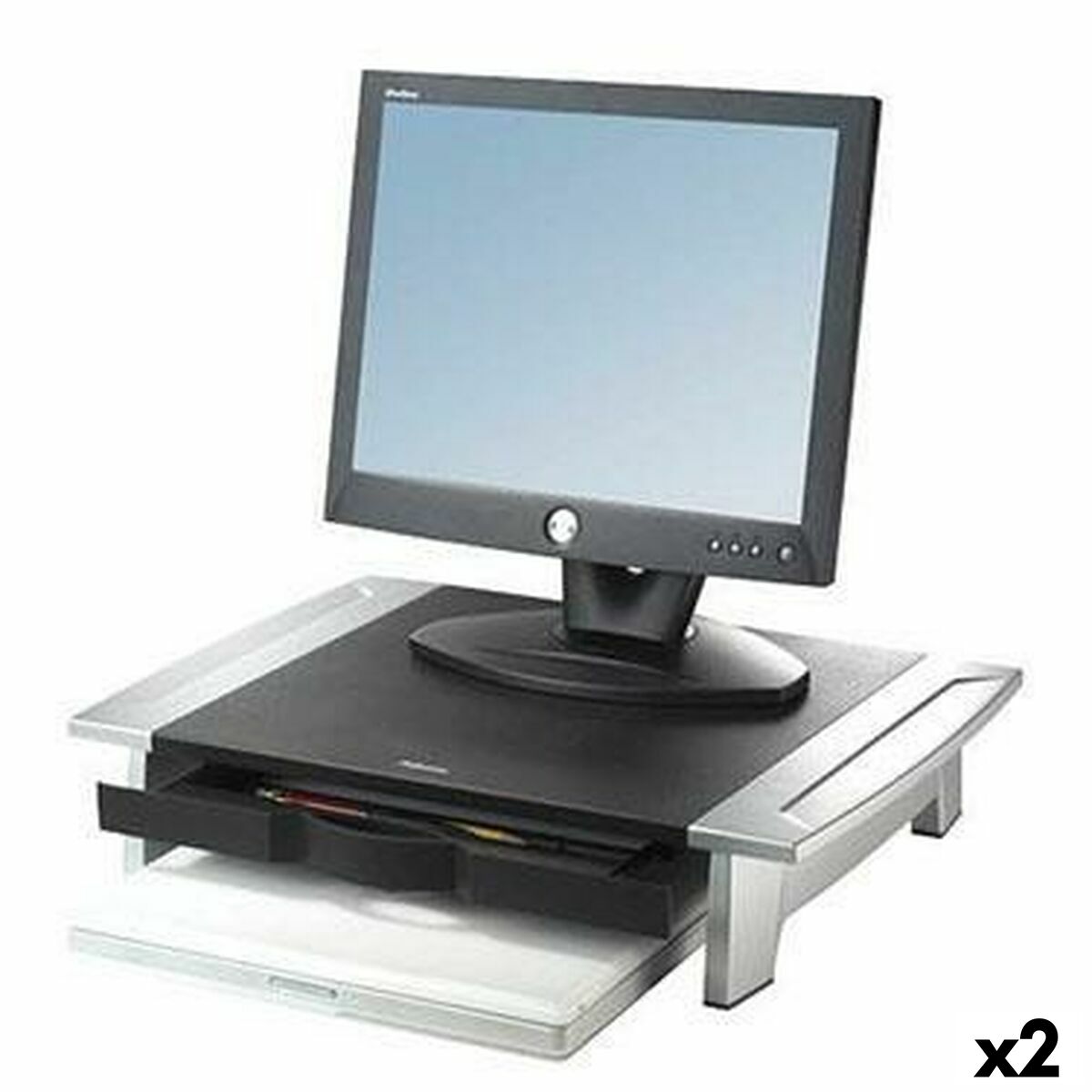 FELLOWES MONITOR RISER STAND FOR MONITOR BLACK SILVER