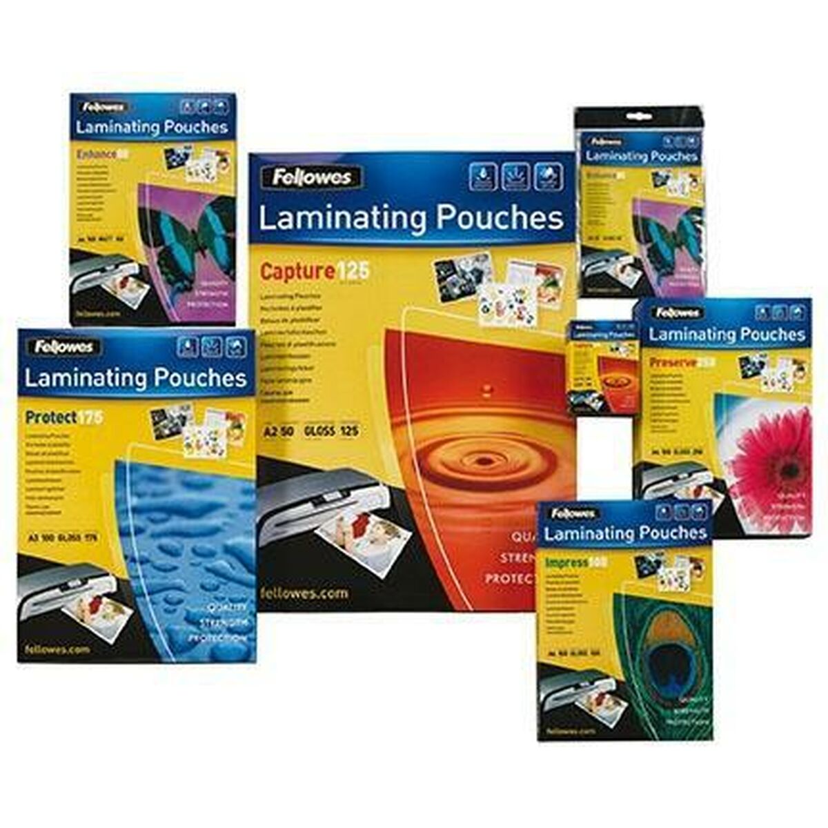 FELLOWES LAMIN POUCH 54X86MM 125MIC RTL 50PK