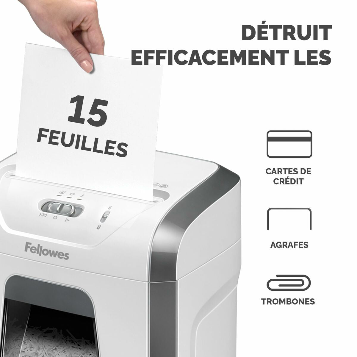 FELLOWES Powershred 15C Shredder Cross Cut 230V EU