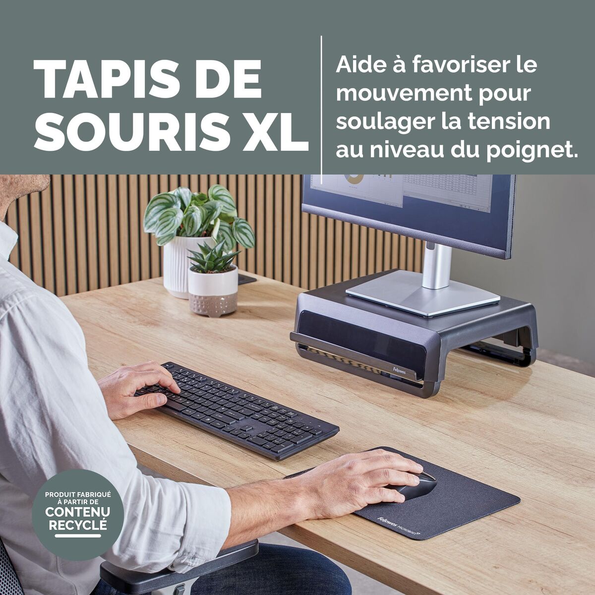 FELLOWES TAPIS DE SOURIS XL NOIR BREYTA