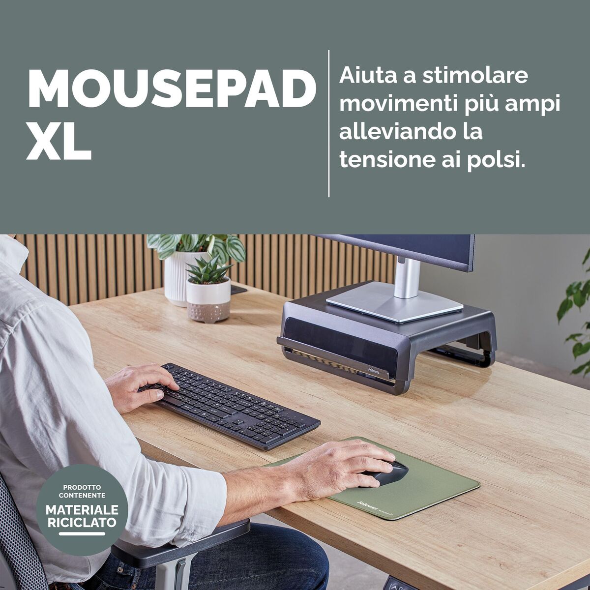 FELLOWES TAPIS DE SOURIS XL SAUGE BREYTA
