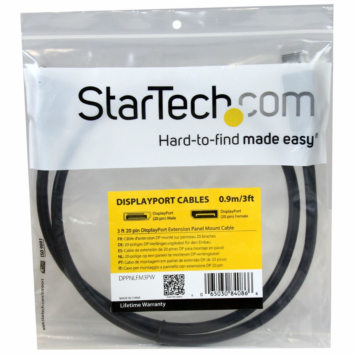 3 ft 20 pin DisplayPort Panel Mount