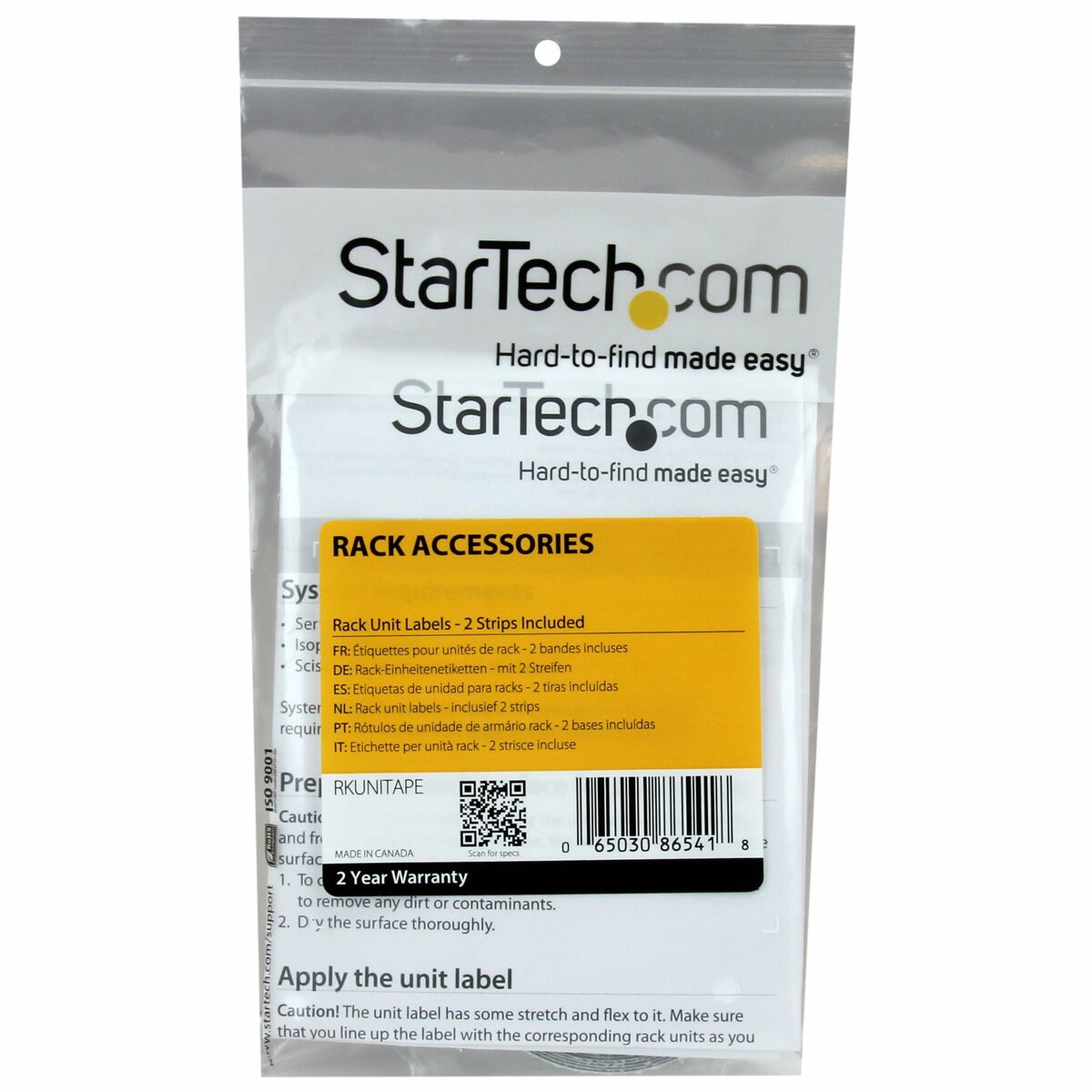 Rack Unit Labels - Up to 49U - 2-Pack