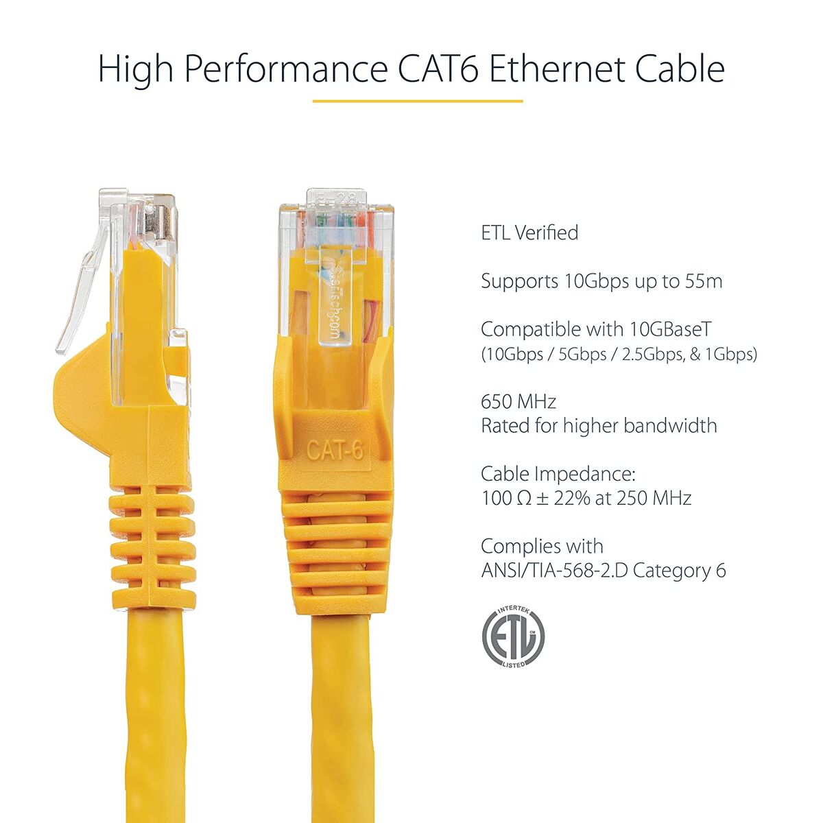 7m Yellow Snagless UTP Cat6 Patch Cable